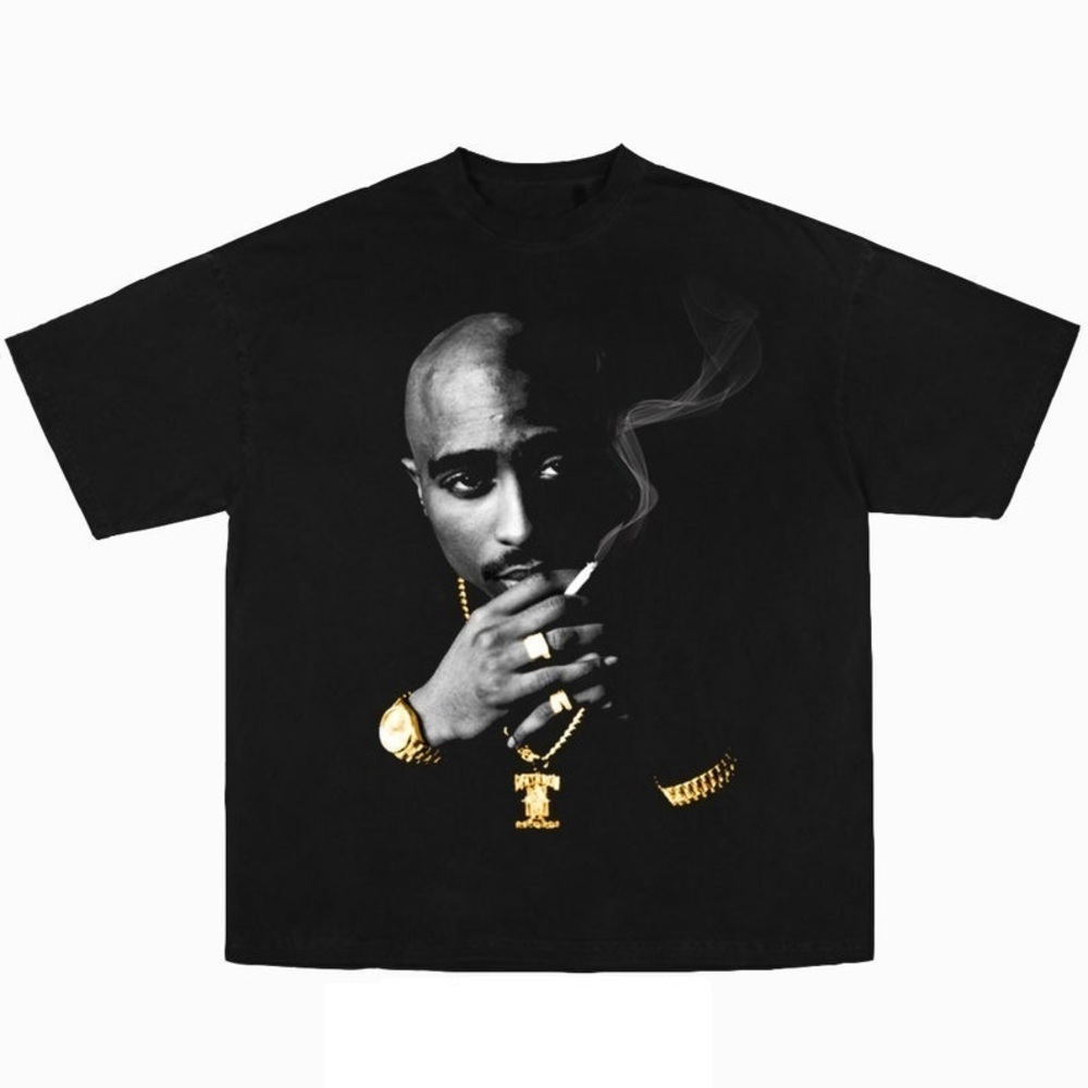 2pac Tupac Shakur Smoke Rap Tee Big Face Head 90s 00s